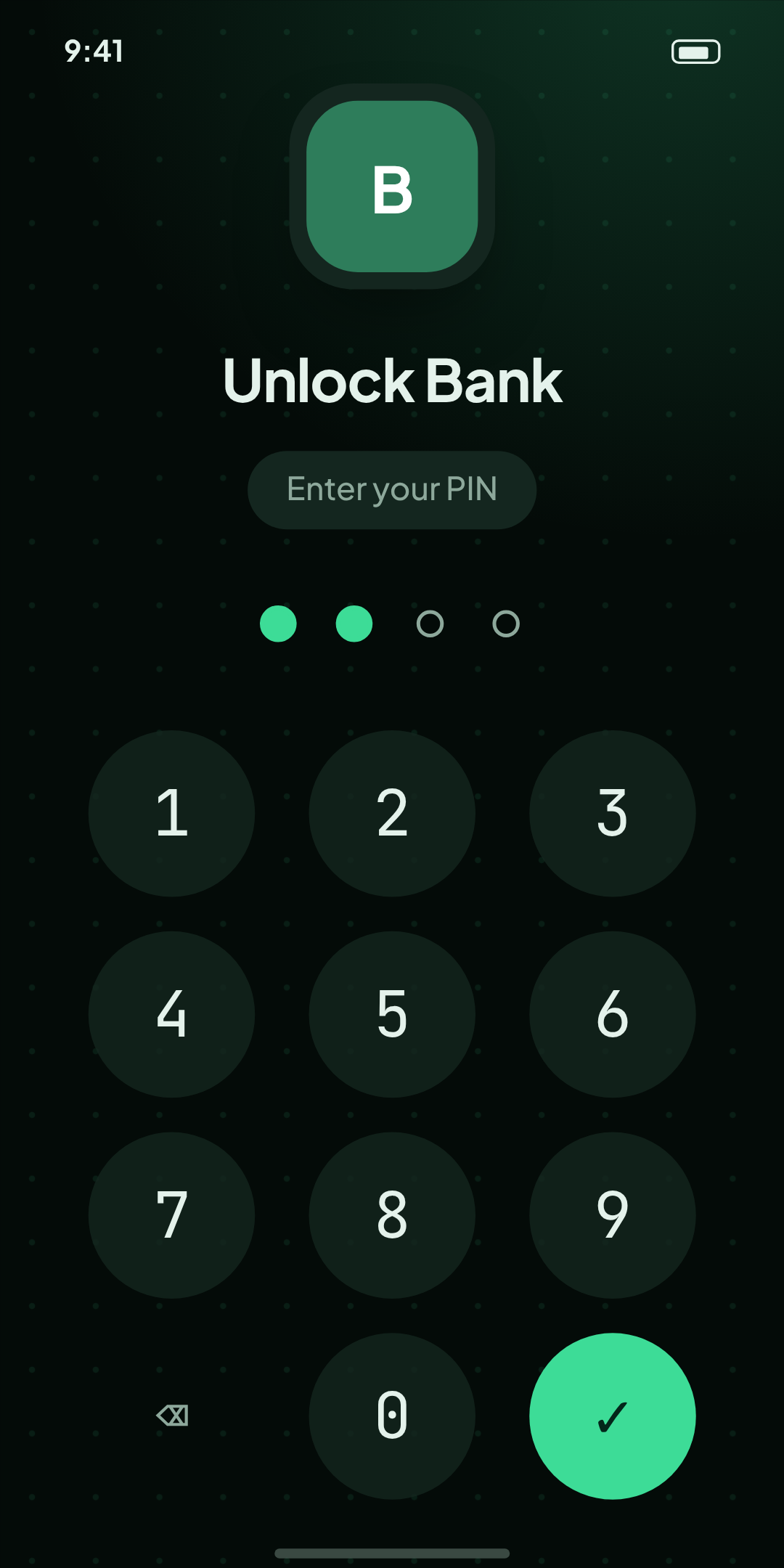 The AppLock PIN keypad asking to unlock an app